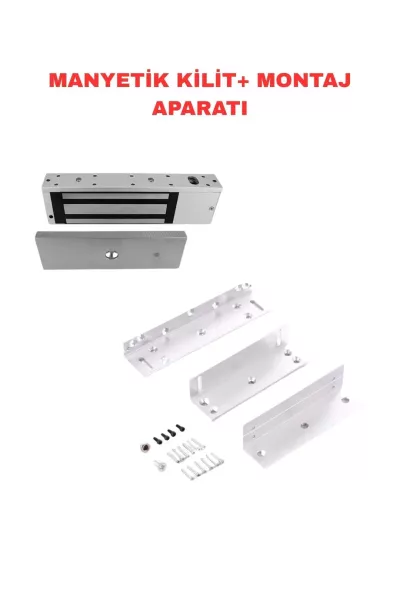 Sarkey SR-500 Manyetik Kilit Seti 500 Kg Elektromanyetik Kilit + ZL Montaj Aparatı