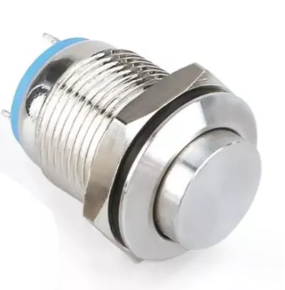 Swion 12mm Işıksız Metal Buton 2P Çıkık