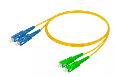Reçber SC/UPC-SC/APC | G657A2 Single Mode Fiber Optic Duplex Patch Cord | 2.0x4.1mm (1 m)