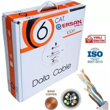 ERSAN 100MT CAT6 U-UTP 23 AWG (BAKIR) NETWORK KABLOSU