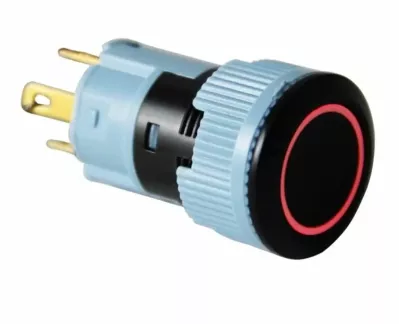 Swion 16mm Led'li Plastik Buton Kalıcılı Siyah